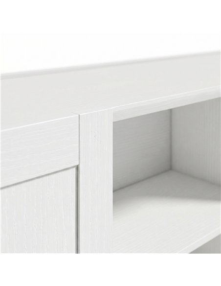 HOMCOM Sideboard Buffet Cabinet, 133 cm Storage Cabinet with 2 Open Shelves, 2 Cupboards and Soft Close Doors, White - pic 211013 | FastDaddyshop