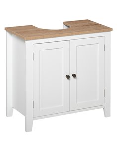 Kleankin Bathroom Sink Cabinet with 2 Doors, Internal Adjustable Shelf, White
