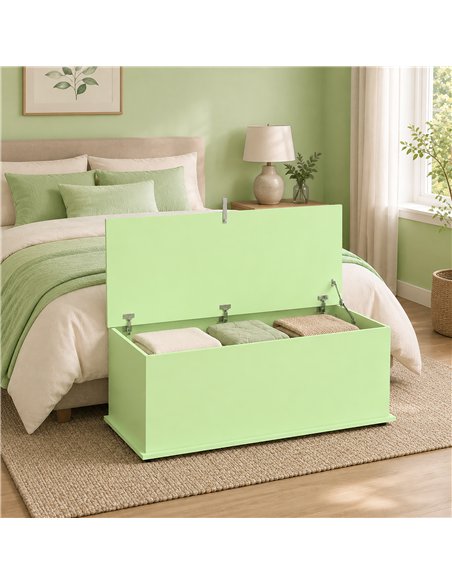 HOMCOM 114L Large Storage Chest, Green Bench Trunk with Safety Hinge for Bedroom, Living Room & Entryway - pic 211150 | FastDaddyshop
