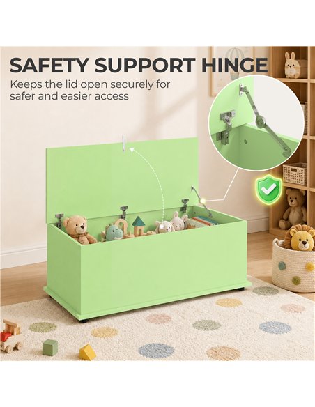 HOMCOM 114L Large Storage Chest, Green Bench Trunk with Safety Hinge for Bedroom, Living Room & Entryway - pic 211155 | FastDaddyshop