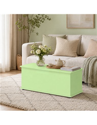 HOMCOM 114L Large Storage Chest, Green Bench Trunk with Safety Hinge for Bedroom, Living Room & Entryway