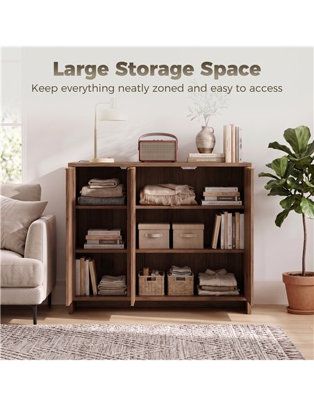 HOMCOM Sideboard Cabinet, Modern Storage Cabinet with 3 Doors and Adjustable Shelves for Living Room, Dining Room, Brown - pic 211188 | FastDaddyshop