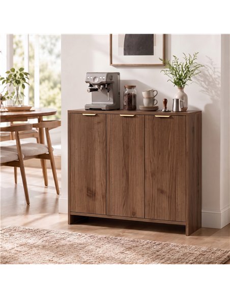 HOMCOM Sideboard Cabinet, Modern Storage Cabinet with 3 Doors and Adjustable Shelves for Living Room, Dining Room, Brown - pic 211192 | FastDaddyshop