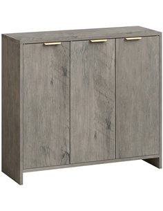 HOMCOM Sideboard Cabinet, Modern Storage Cabinet with 3 Doors and Adjustable Shelves for Living Room, Dining Room, Grey