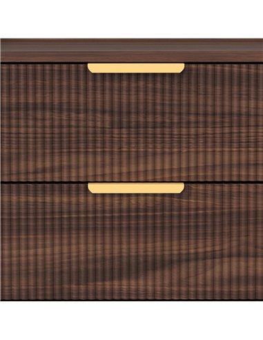 HOMCOM Elegant Two-Drawer Bedside Table - Walnut Brown