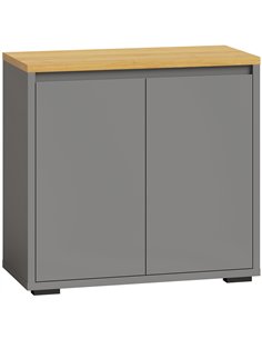 HOMCOM Kitchen Sideboard, Storage Cabinet with Double Doors and Adjustable Shelf for Living Room, Entryway, Grey