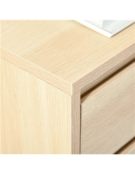 HOMCOM Four-Drawer Office Filing Cabinet, with Wheels - Natural Wood Finish - pic 211269 | FastDaddyshop