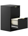 HOMCOM Filing Cabinet, Fluted Vertical File Cabinet with 2 Lockable Drawers and Hanging Rails, Black