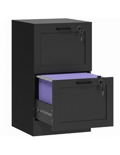 HOMCOM 2-Drawer Filing Cabinet with Lock - Black