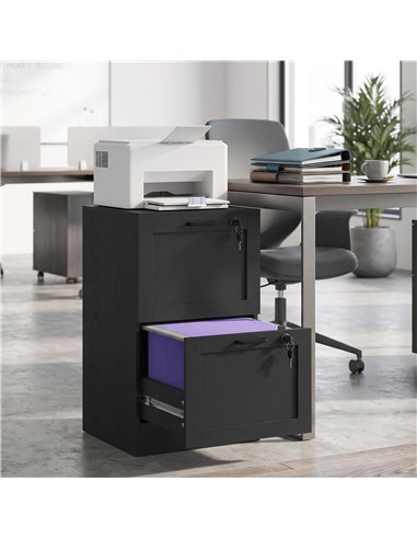 HOMCOM 2-Drawer Filing Cabinet with Lock - Black