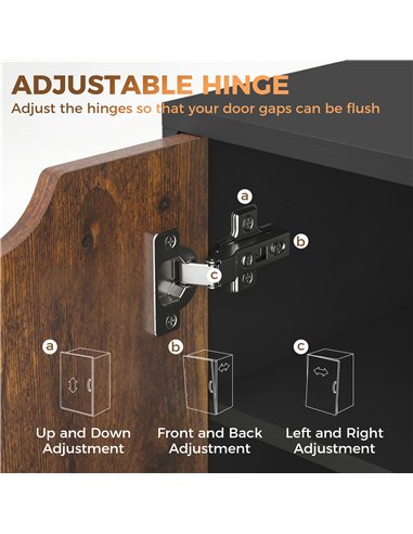 HOMCOM Multi-Storage Mobile Office Storage Cabinet - Rustic Brown