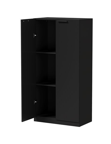 HOMCOM 120 cm Tall Storage Cabinet Cupboard, 3-Tier File Organiser Wooden Filing Cabinet, Black - pic 211345 | FastDaddyshop