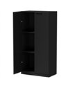 HOMCOM 120 cm Tall Storage Cabinet Cupboard, 3-Tier File Organiser Wooden Filing Cabinet, Black
