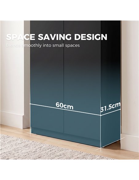 HOMCOM 120 cm Tall Storage Cabinet Cupboard, 3-Tier File Organiser Wooden Filing Cabinet, Black - pic 211348 | FastDaddyshop