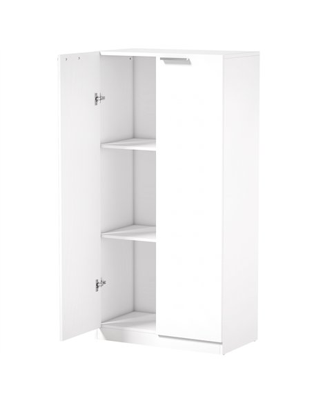 HOMCOM 120 cm Tall Storage Cabinet Cupboard, 3-Tier File Organiser Wooden Filing Cabinet, White - pic 211354 | FastDaddyshop