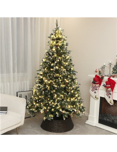 HOMCOM 7ft LED Pre-Lit Artificial Christmas Tree, with Base - pic 211409 | FastDaddyshop