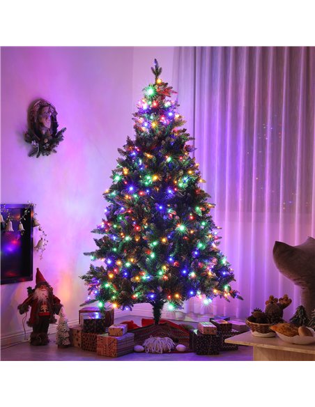 HOMCOM 6ft LED Pre-Lit Artificial Christmas Tree, with Base - pic 211418 | FastDaddyshop