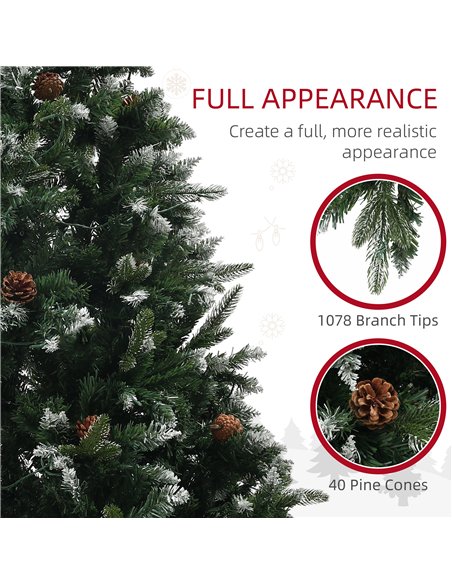 HOMCOM 6ft LED Pre-Lit Artificial Christmas Tree, with Base - pic 211423 | FastDaddyshop