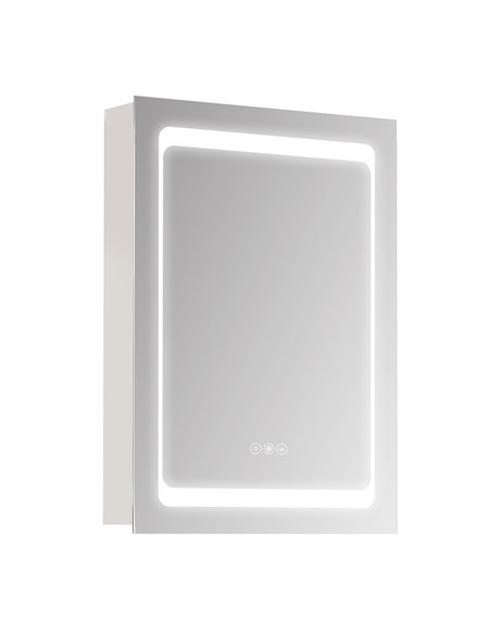Kleankin LED Illuminated Bathroom Mirror Cabinet with LED Lights, Shelves, Touch Switch, Silver - pic 21147 | FastDaddyshop