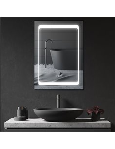 Kleankin LED Illuminated Bathroom Mirror Cabinet with LED Lights, Shelves, Touch Switch, Silver 2