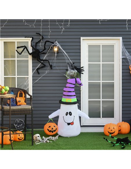 HOMCOM 1.2m Witch Ghost Halloween Inflatable Decoration w/ LED Lights Fan Accessories Pumpkin Lantern Kids Adult Fun Weather-Res - pic 211492 | FastDaddyshop
