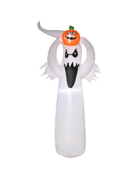 HOMCOM 6FT 1.8m LED Halloween Inflatable Decoration Floating Ghost & Pumpkin Party Outdoors Yard Lawn - pic 211498 | FastDaddyshop