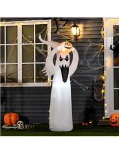 HOMCOM 6FT 1.8m LED Halloween Inflatable Decoration Floating Ghost & Pumpkin Party Outdoors Yard Lawn 2