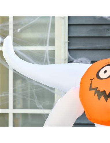 HOMCOM 6FT 1.8m LED Halloween Inflatable Decoration Floating Ghost & Pumpkin Party Outdoors Yard Lawn