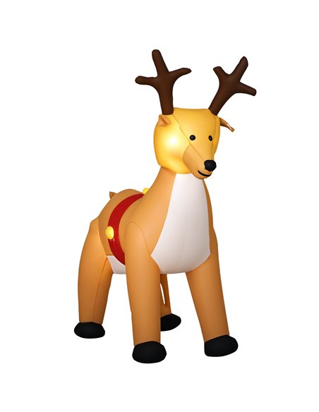 HOMCOM 6ft Christmas Inflatable Reindeer Decoration Xmas Indoor Outdoor Fun w/ Lights Accessories Holiday Blow Up Decor Animal - pic 211507 | FastDaddyshop