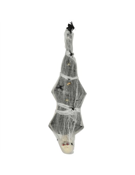 HOMCOM 4.7ft Life Size Outdoor Halloween Decoration Hanging Mummy with Spider Web, Animated Prop Decor with Sound and Motion Act - pic 211534 | FastDaddyshop