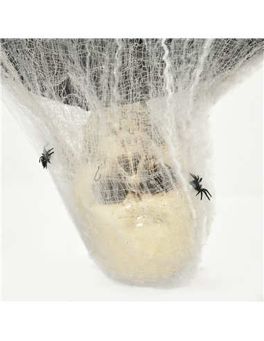 HOMCOM 4.7ft Life Size Outdoor Halloween Decoration Hanging Mummy with Spider Web, Animated Prop Decor with Sound and Motion Act