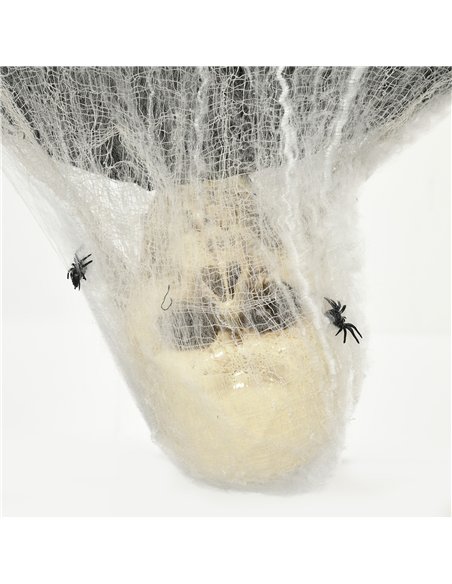 HOMCOM 4.7ft Life Size Outdoor Halloween Decoration Hanging Mummy with Spider Web, Animated Prop Decor with Sound and Motion Act - pic 211541 | FastDaddyshop