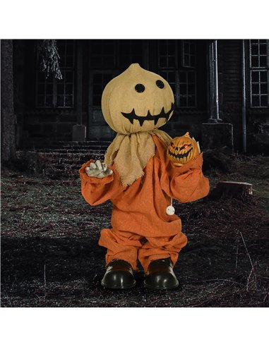 HOMCOM 77cm Halloween Scarecrow Decoration, Outdoor Activated Prop with Light Up Eyes, Sound Activated