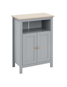Kleankin Bathroom Free Standing Storage Cabinet with Double-door Design, Grey