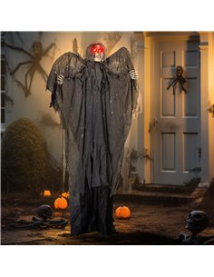 HOMCOM 6.3" Grim Reaper Halloween Animatronic, with Glowing Eyes 2