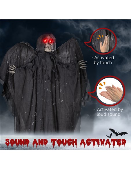 HOMCOM 6.3" Grim Reaper Halloween Animatronic, with Glowing Eyes - pic 211575 | FastDaddyshop