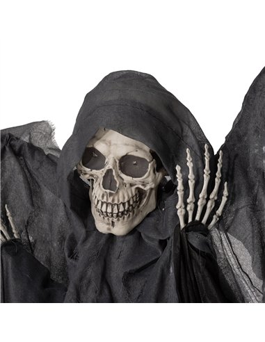 HOMCOM 6.3" Grim Reaper Halloween Animatronic, with Glowing Eyes