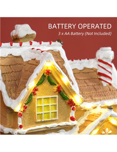 HOMCOM Gingerbread House Light & Music Christmas Decoration