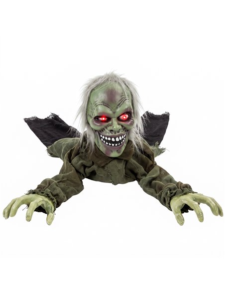 HOMCOM Halloween Decoration Halloween Animatronic Crawling Zombie with Light-Up Eyes and Creepy Sound - pic 211624 | FastDaddyshop