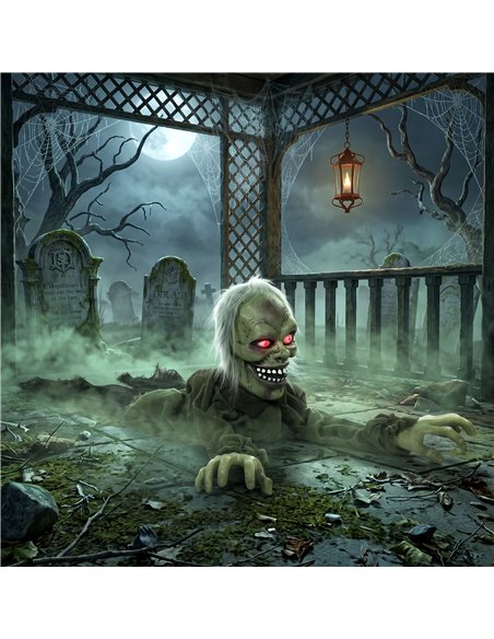 HOMCOM Halloween Decoration Halloween Animatronic Crawling Zombie with Light-Up Eyes and Creepy Sound - pic 211625 | FastDaddyshop