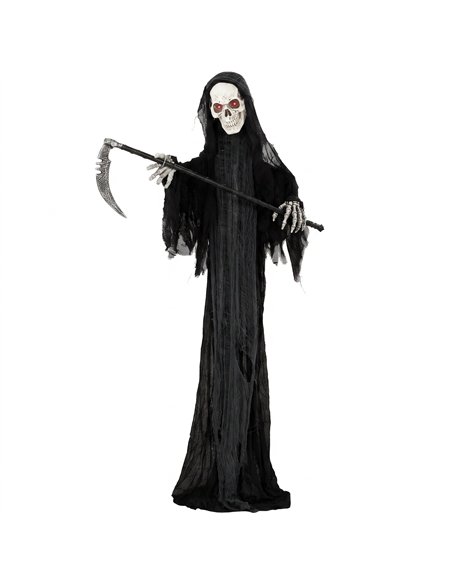 HOMCOM 183cm Life Size Animated Grim Reaper Halloween Decoration, Scary Halloween Animatronics Decor with Sound Touch Activated - pic 211633 | FastDaddyshop