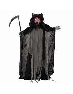 HOMCOM Halloween Standing Werewolf Animated Decoration with Light-Up Eyes, Sound and Touch Activated