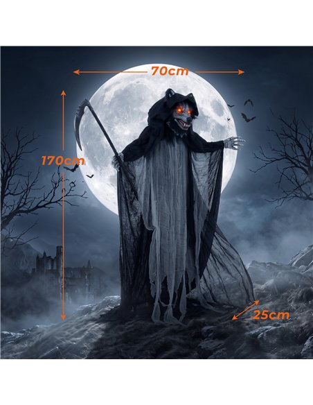 HOMCOM Halloween Standing Werewolf Animated Decoration with Light-Up Eyes, Sound and Touch Activated - pic 211653 | FastDaddyshop