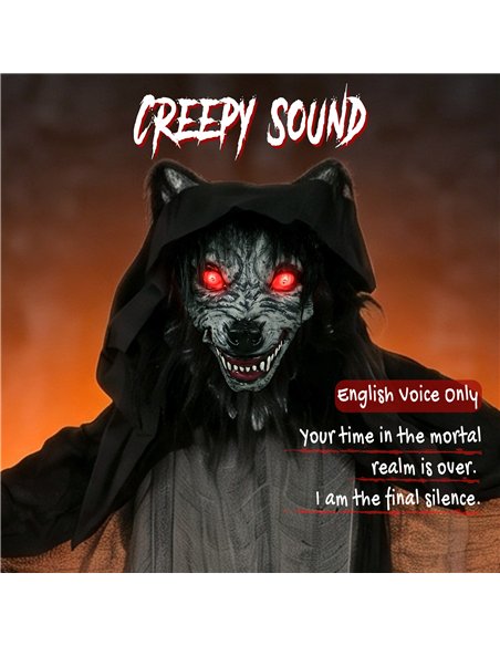 HOMCOM Halloween Standing Werewolf Animated Decoration with Light-Up Eyes, Sound and Touch Activated - pic 211657 | FastDaddyshop