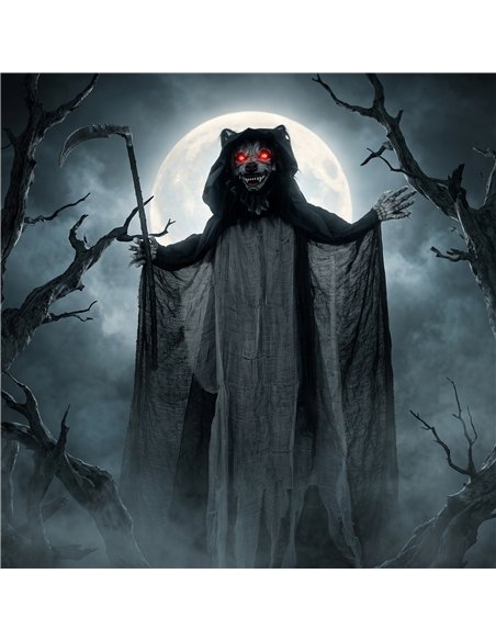 HOMCOM Halloween Standing Werewolf Animated Decoration with Light-Up Eyes, Sound and Touch Activated - pic 211659 | FastDaddyshop