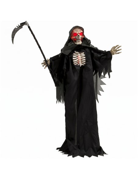 HOMCOM 170cm Life Size Animated Grim Reaper Halloween Decoration, Scary Halloween Animatronics Decor with Sound Touch Activated - pic 211678 | FastDaddyshop