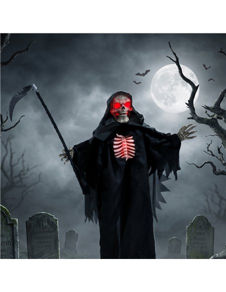 HOMCOM 170cm Life Size Animated Grim Reaper Halloween Decoration, Scary Halloween Animatronics Decor with Sound Touch Activated - pic 211686 | FastDaddyshop