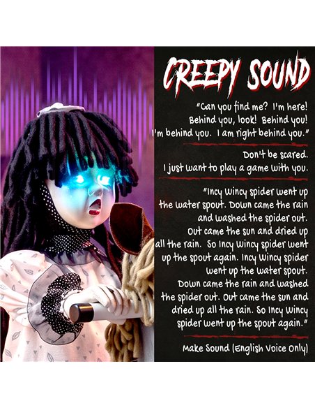 HOMCOM Animated Halloween Girl Riding Horse, Halloween Animatronics with Creepy Rhymes, Glowing Eyes, Sound/Touch Activated - pic 211693 | FastDaddyshop