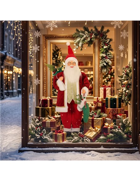 HOMCOM 4ft Life Size Singing Dancing Santa Claus, 120 cm Standing Musical Animated Santa with Stocking, Sack, Posable Arms, Hand - pic 211712 | FastDaddyshop