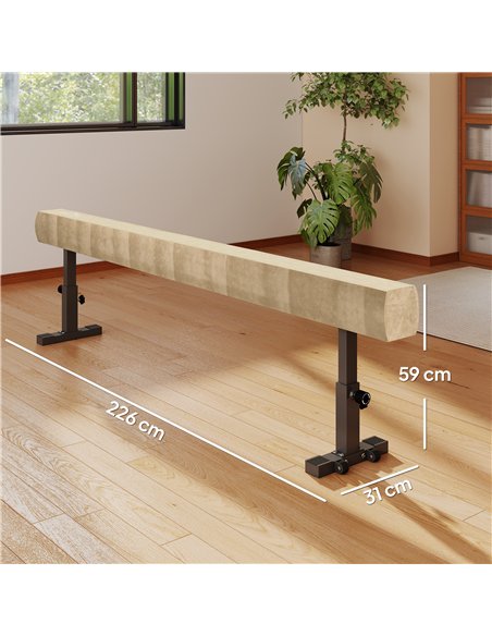 HOMCOM 7.5ft Adjustable Balance Beam, Gymnastics Beam with Wheels, Gymnastics Equipment for 6+ Years Old Training - pic 211743 | FastDaddyshop